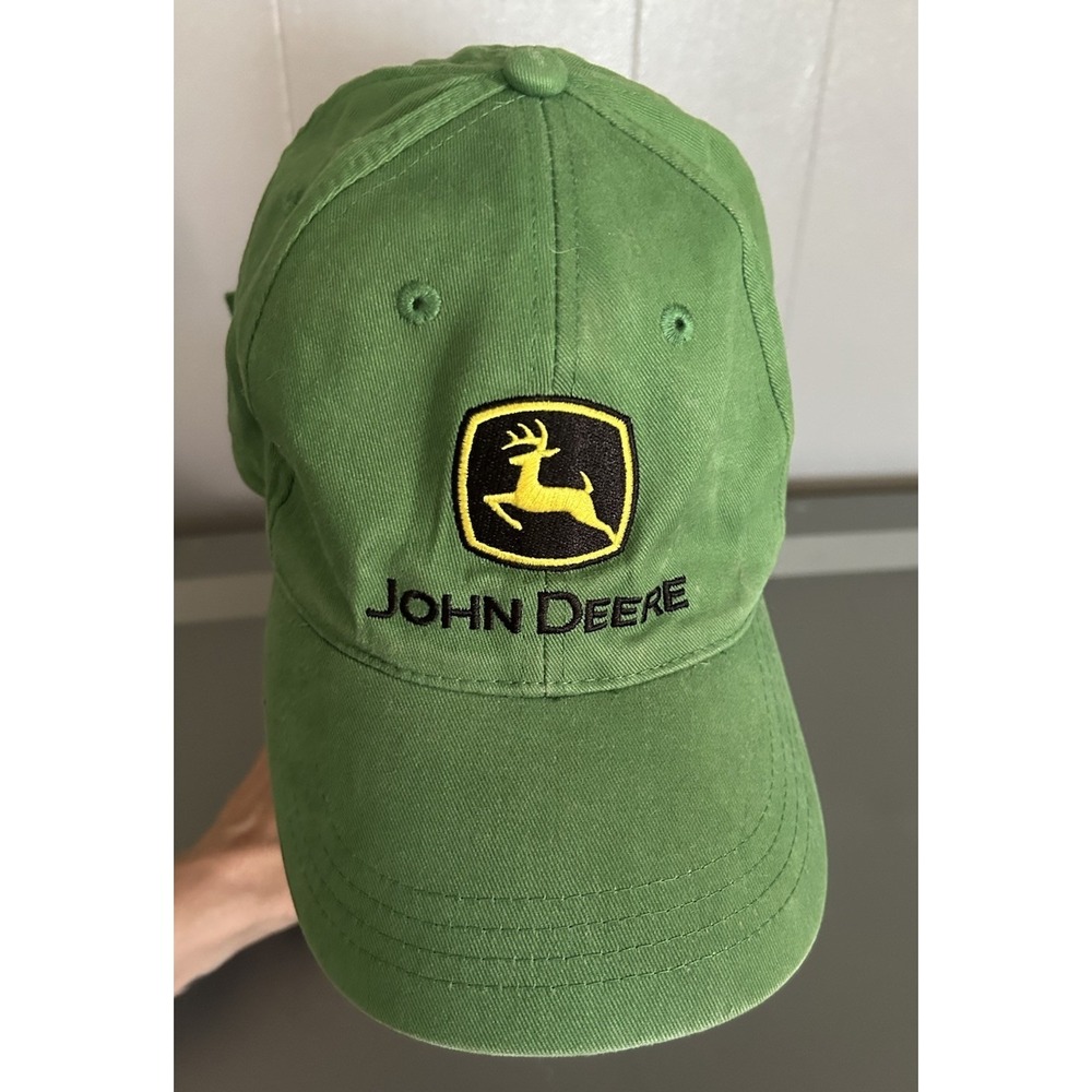 John Deere Green Baseball Cap Hat Adjustable Strap Camping Outdoor Workwear